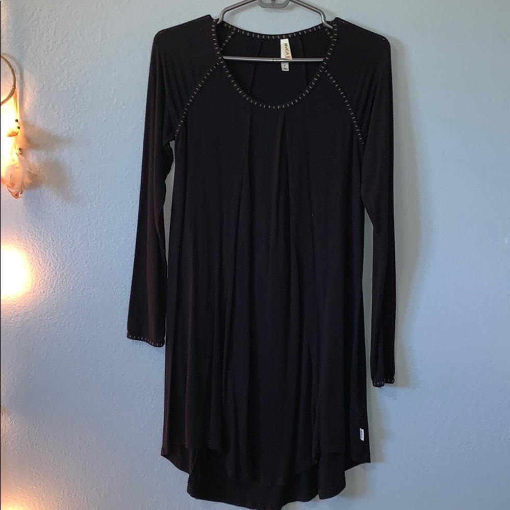 RVCA black long sleeve T-shirt dress size small